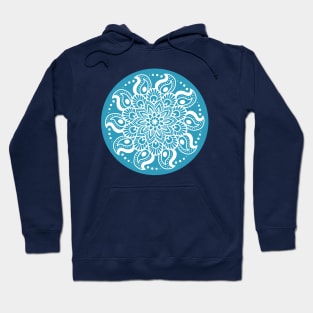 Winter Blue Mandala Design Hoodie